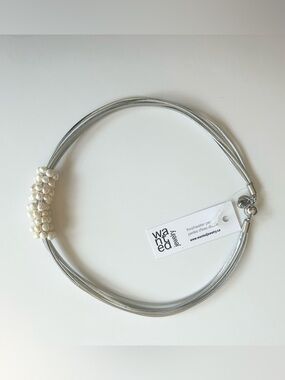 NWT WANTED JEWELRY Multi-Strand Choker Necklace, White Freshwater Pearl Cluster